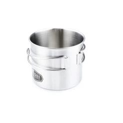 GSI GLACIER STAINLESS BOTTLE CUP/POT Campinggeschirr SILBER