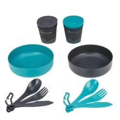 Sea To Summit DELTALIGHT CAMP SET 2.2 (2 MUGS, 2 BOWLS) Geschirrset PACIFIC BLUE / GREY